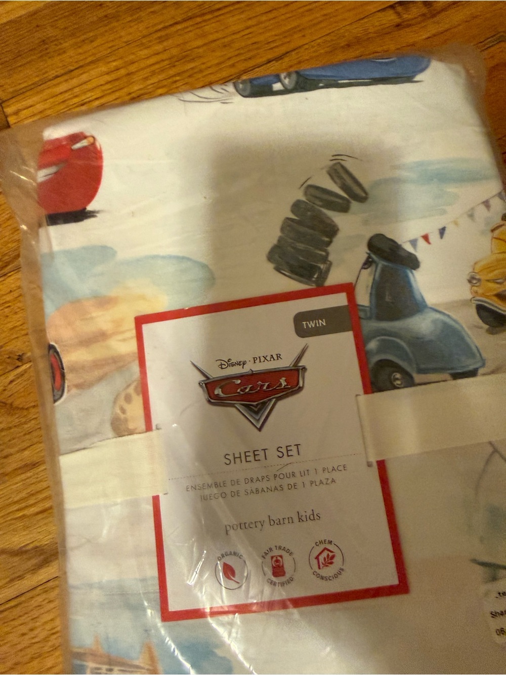 Disney Pixar Cars Twin Sheet Set - Blue & White